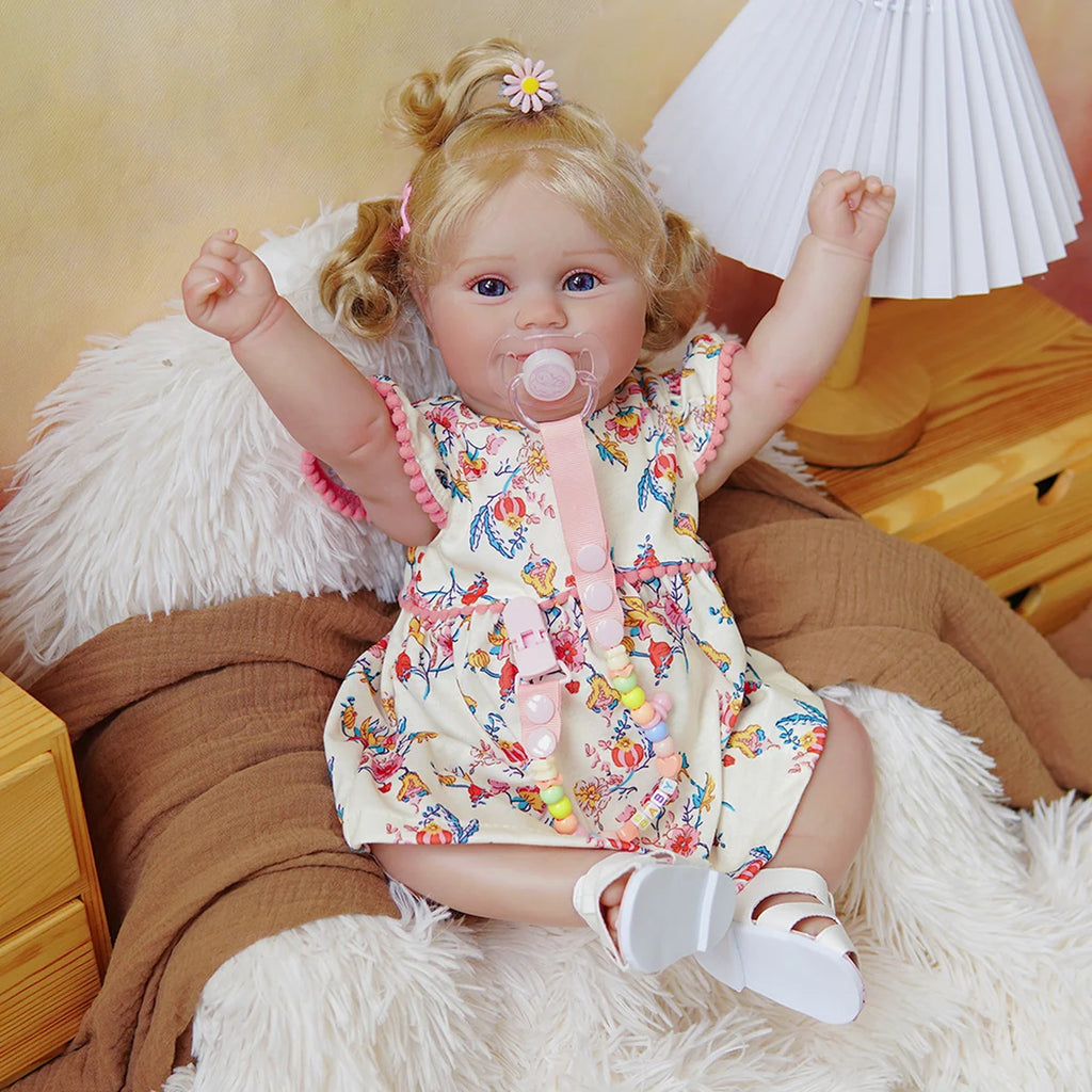 Boneca Bebê Reborn Silicone Realista 48cm Original Kit Acessórios Conjunto Roupa Mamadeira Chupeta Pelúcia Fralda Certidão