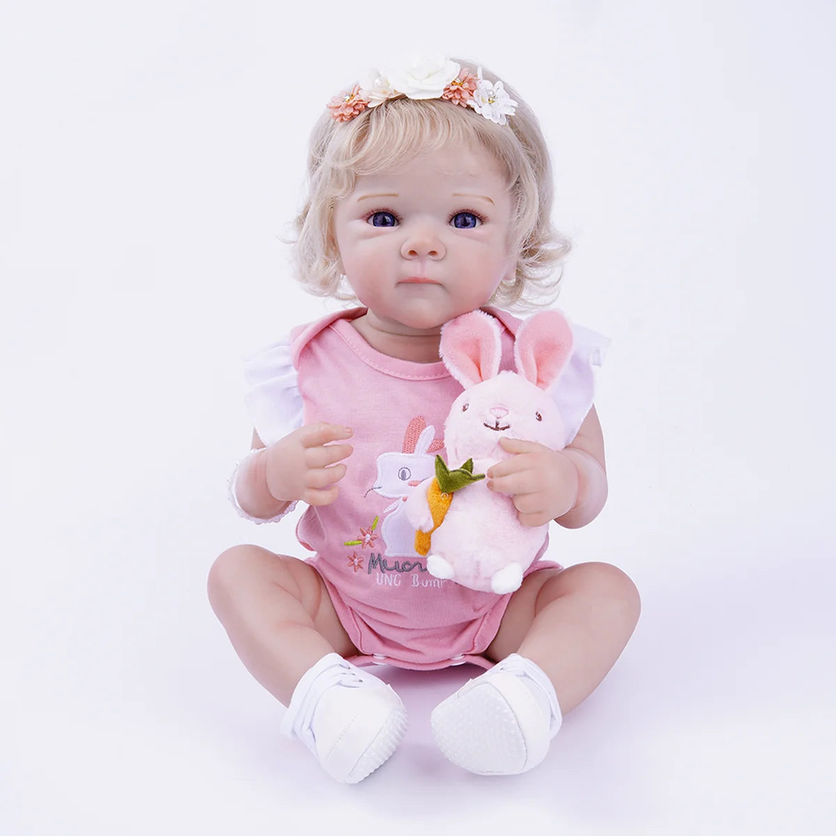 Boneca Bebê Reborn Silicone Realista 48cm Original Kit Acessórios Conjunto Roupa Mamadeira Chupeta Pelúcia Fralda Certidão