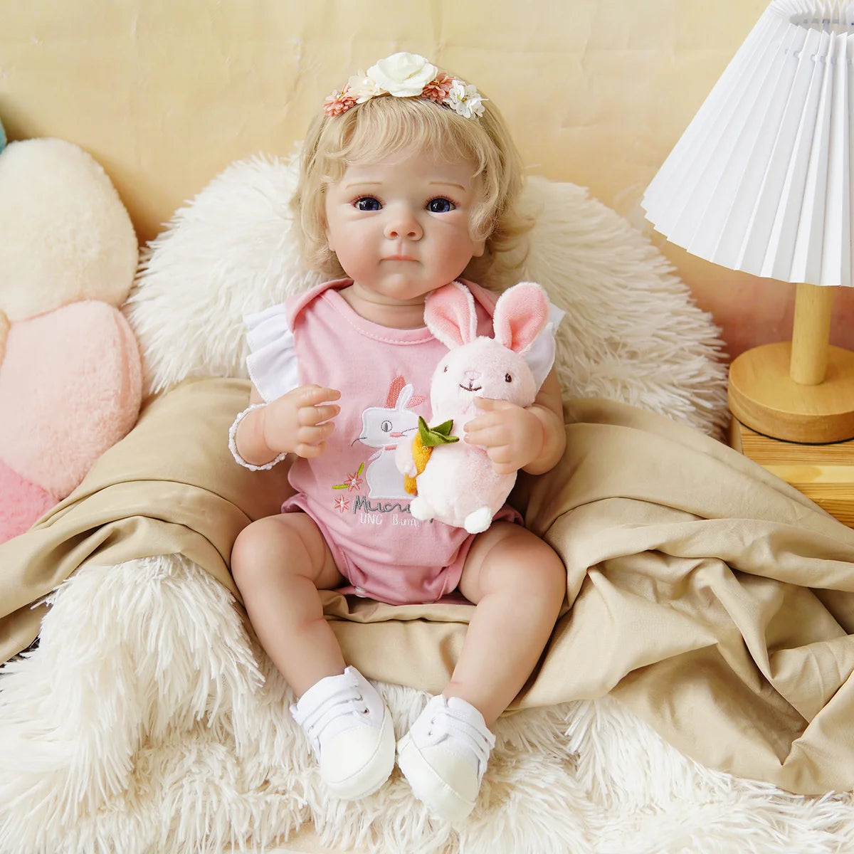 Boneca Bebê Reborn Silicone Realista 48cm Original Kit Acessórios Conjunto Roupa Mamadeira Chupeta Pelúcia Fralda Certidão