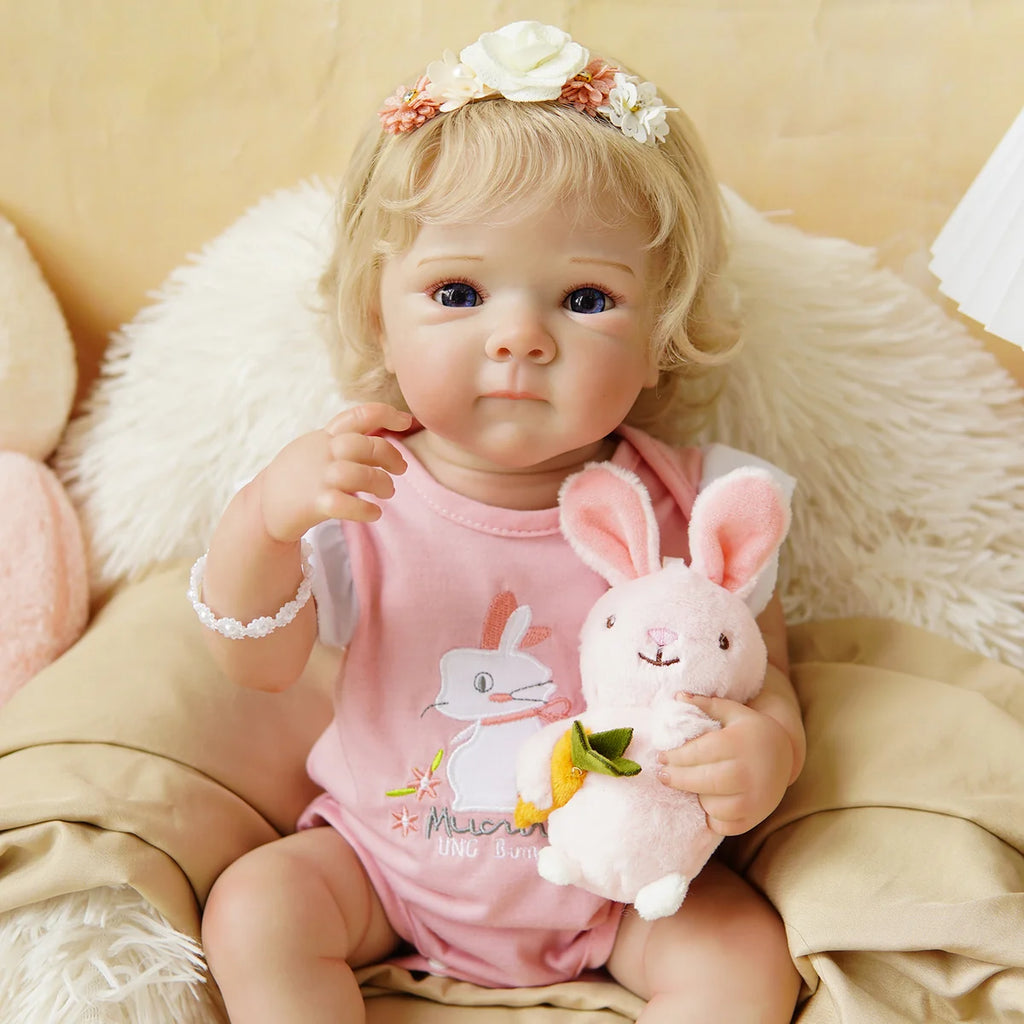 Boneca Bebê Reborn Silicone Realista 48cm Original Kit Acessórios Conjunto Roupa Mamadeira Chupeta Pelúcia Fralda Certidão