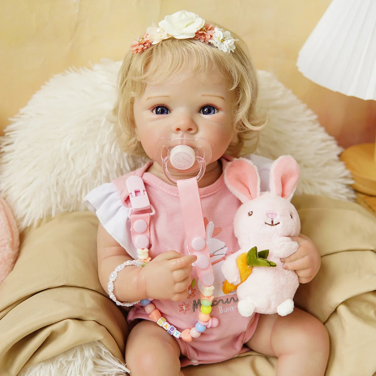 Boneca Bebê Reborn Silicone Realista 48cm Original Kit Acessórios Conjunto Roupa Mamadeira Chupeta Pelúcia Fralda Certidão