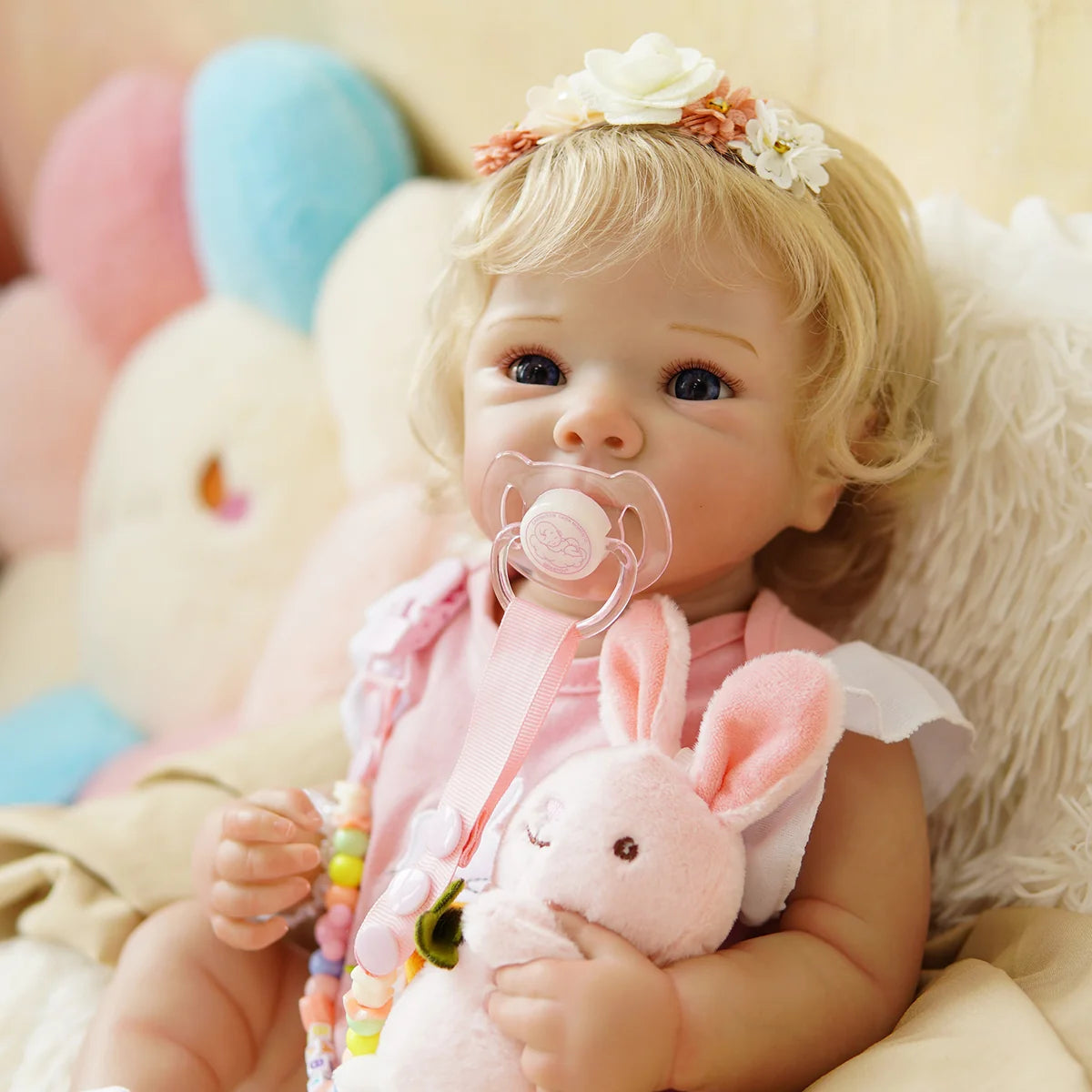 Boneca Bebê Reborn Silicone Realista 48cm Original Kit Acessórios Conjunto Roupa Mamadeira Chupeta Pelúcia Fralda Certidão