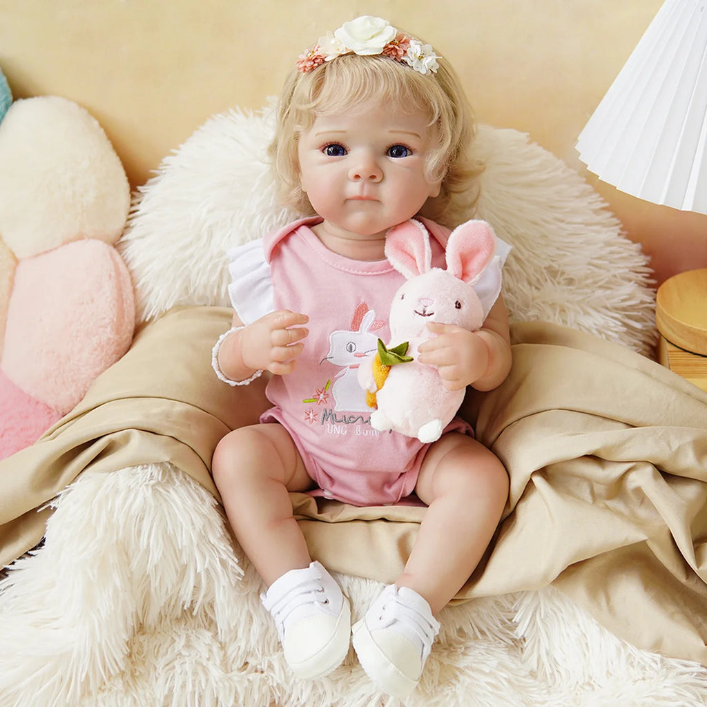 Boneca Bebê Reborn Silicone Realista 48cm Original Kit Acessórios Conjunto Roupa Mamadeira Chupeta Pelúcia Fralda Certidão