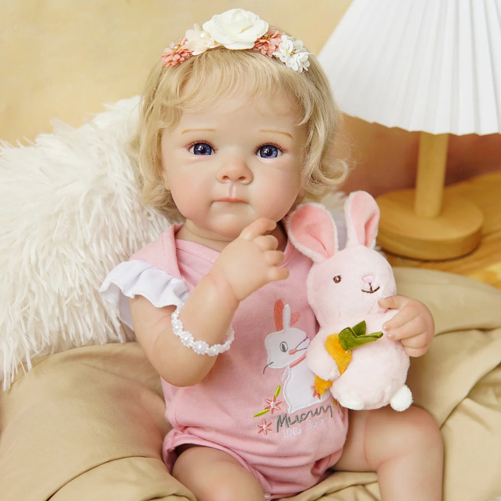 Boneca Bebê Reborn Silicone Realista 48cm Original Kit Acessórios Conjunto Roupa Mamadeira Chupeta Pelúcia Fralda Certidão
