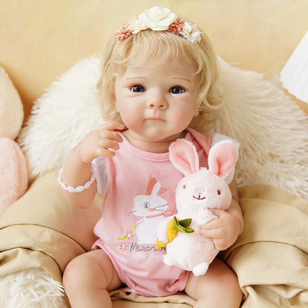 Boneca Bebê Reborn Silicone Realista 48cm Original Kit Acessórios Conjunto Roupa Mamadeira Chupeta Pelúcia Fralda Certidão