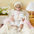 Boneca Bebê Reborn Realista 55cm Original Kit Acessórios Conjunto Roupa Mamadeira Chupeta Pelúcia Fralda Certidão