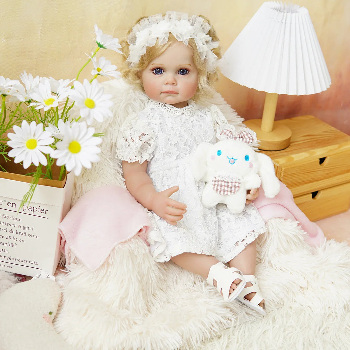 Boneca Bebê Reborn Realista 55cm Original Kit Acessórios Conjunto Roupa Mamadeira Chupeta Pelúcia Fralda Certidão