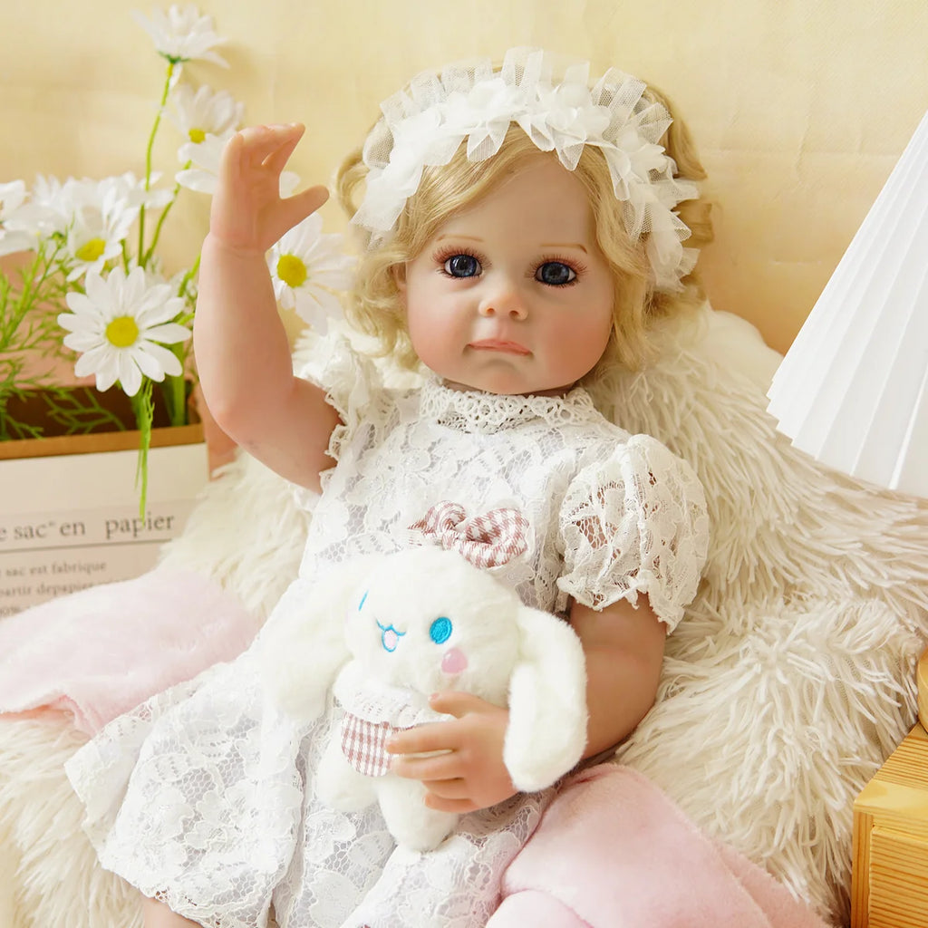 Boneca Bebê Reborn Realista 55cm Original Kit Acessórios Conjunto Roupa Mamadeira Chupeta Pelúcia Fralda Certidão