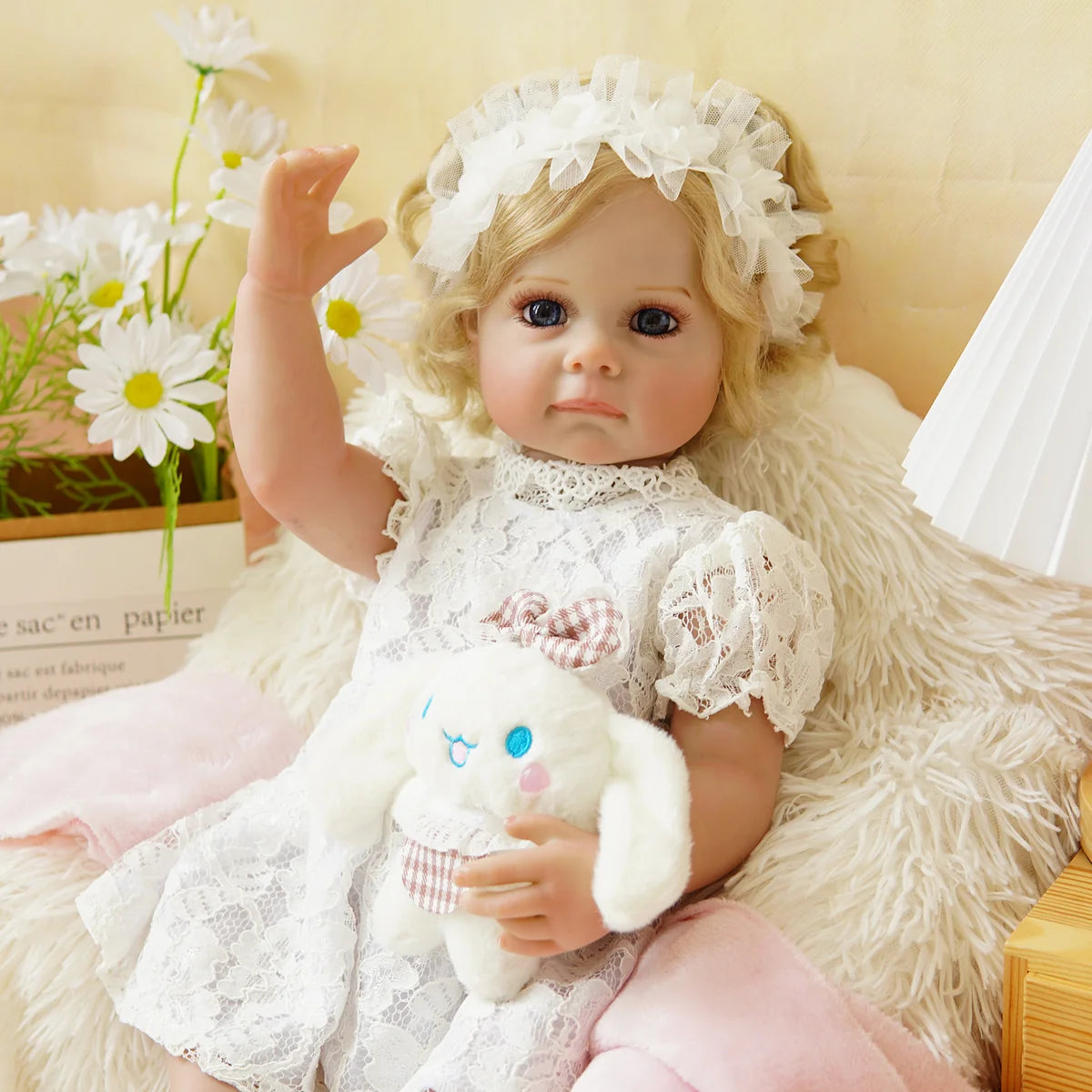 Boneca Bebê Reborn Realista 55cm Original Kit Acessórios Conjunto Roupa Mamadeira Chupeta Pelúcia Fralda Certidão