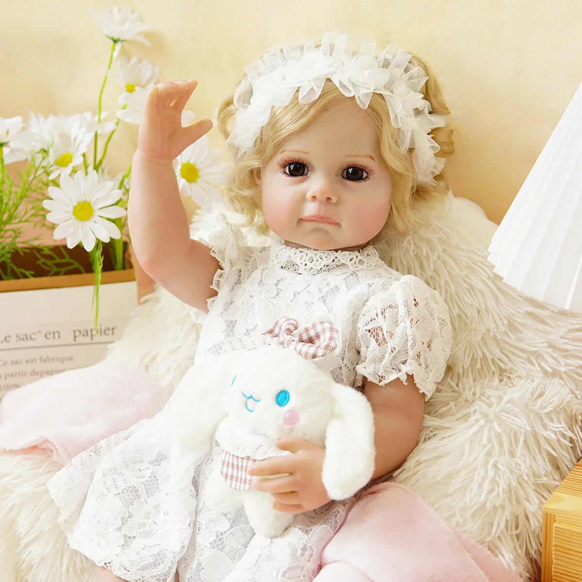 Boneca Bebê Reborn Realista 55cm Original Kit Acessórios Conjunto Roupa Mamadeira Chupeta Pelúcia Fralda Certidão
