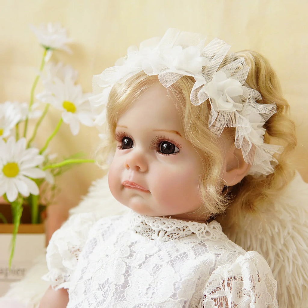 Boneca Bebê Reborn Realista 55cm Original Kit Acessórios Conjunto Roupa Mamadeira Chupeta Pelúcia Fralda Certidão