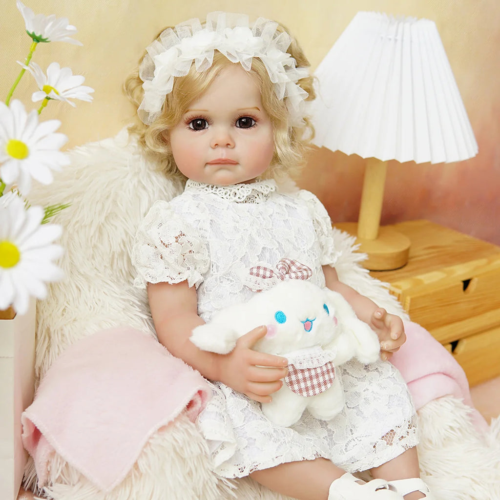 Boneca Bebê Reborn Realista 55cm Original Kit Acessórios Conjunto Roupa Mamadeira Chupeta Pelúcia Fralda Certidão
