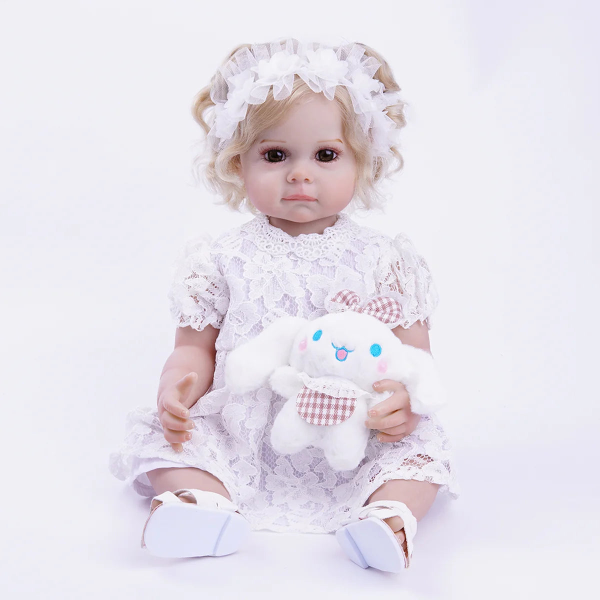 Boneca Bebê Reborn Realista 55cm Original Kit Acessórios Conjunto Roupa Mamadeira Chupeta Pelúcia Fralda Certidão