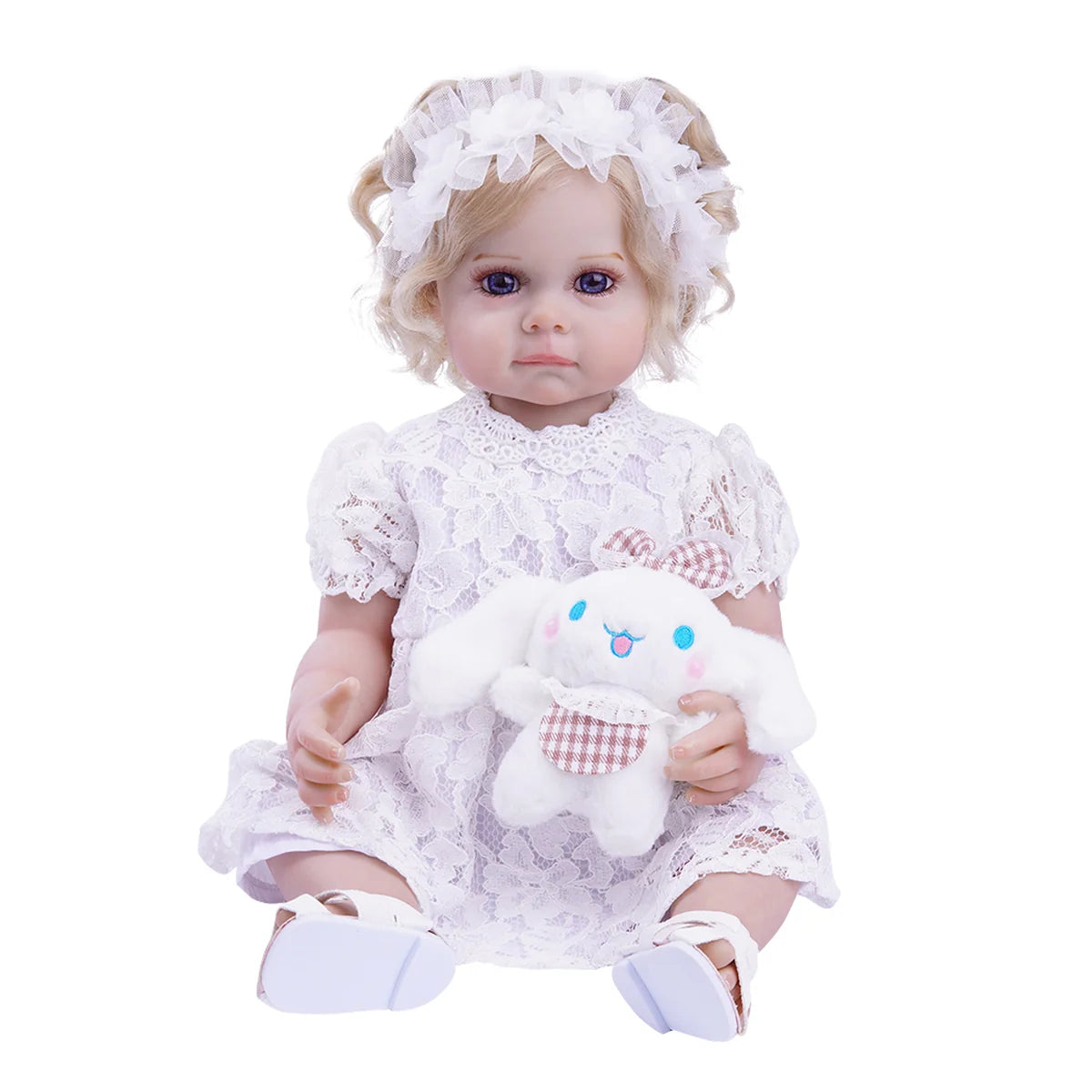 Boneca Bebê Reborn Realista 55cm Original Kit Acessórios Conjunto Roupa Mamadeira Chupeta Pelúcia Fralda Certidão