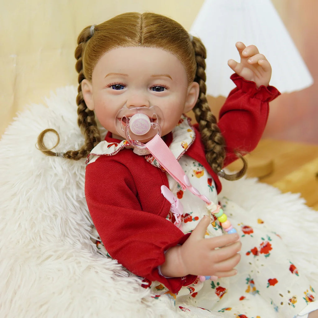 Boneca Bebê Reborn Realista 55cm Original Kit Acessórios Conjunto Roupa Mamadeira Chupeta Pelúcia Fralda Certidão