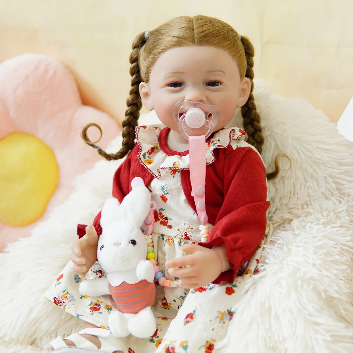 Boneca Bebê Reborn Realista 55cm Original Kit Acessórios Conjunto Roupa Mamadeira Chupeta Pelúcia Fralda Certidão