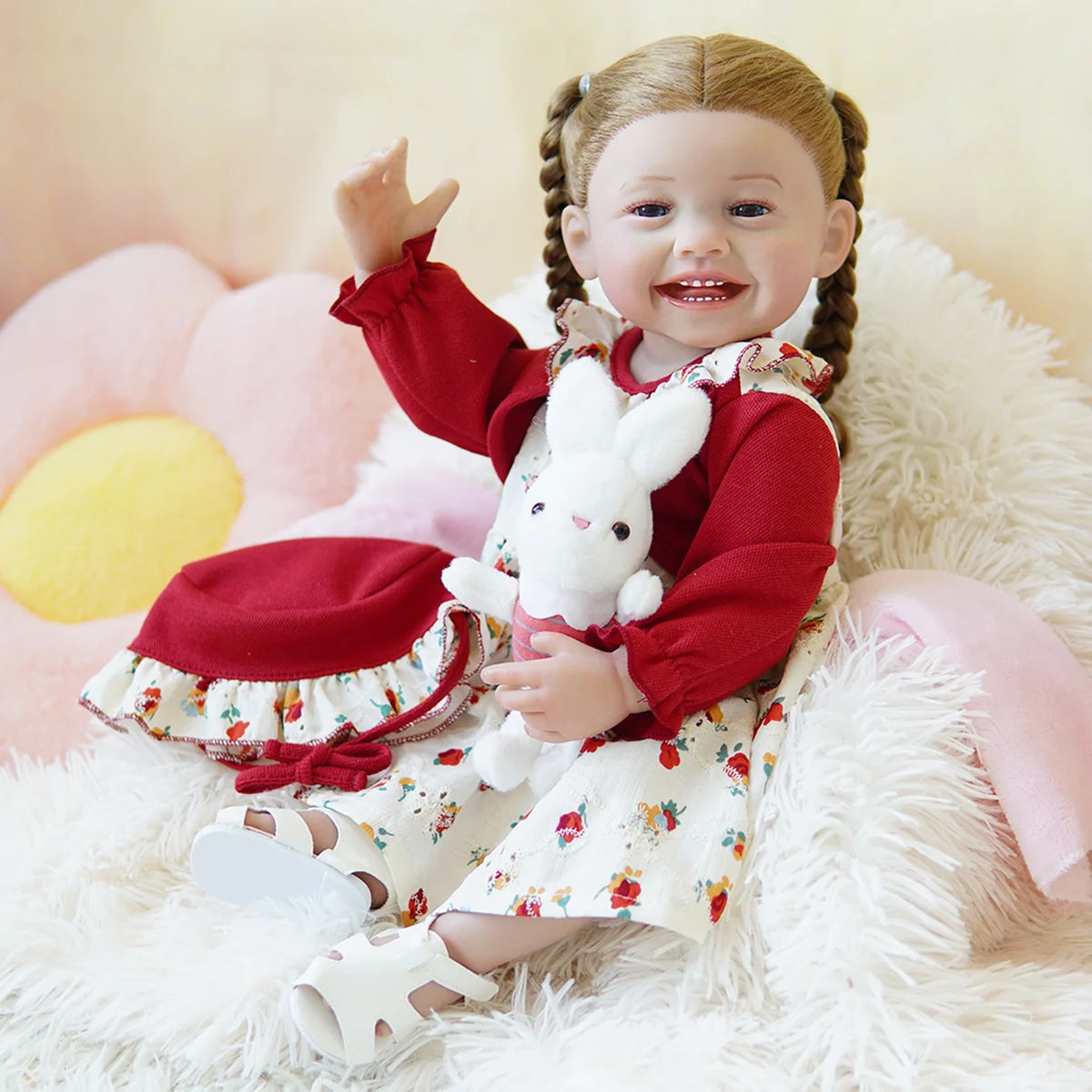 Boneca Bebê Reborn Realista 55cm Original Kit Acessórios Conjunto Roupa Mamadeira Chupeta Pelúcia Fralda Certidão