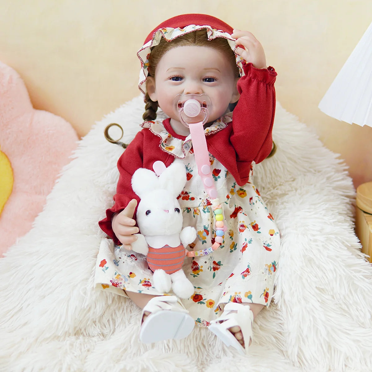 Boneca Bebê Reborn Realista 55cm Original Kit Acessórios Conjunto Roupa Mamadeira Chupeta Pelúcia Fralda Certidão
