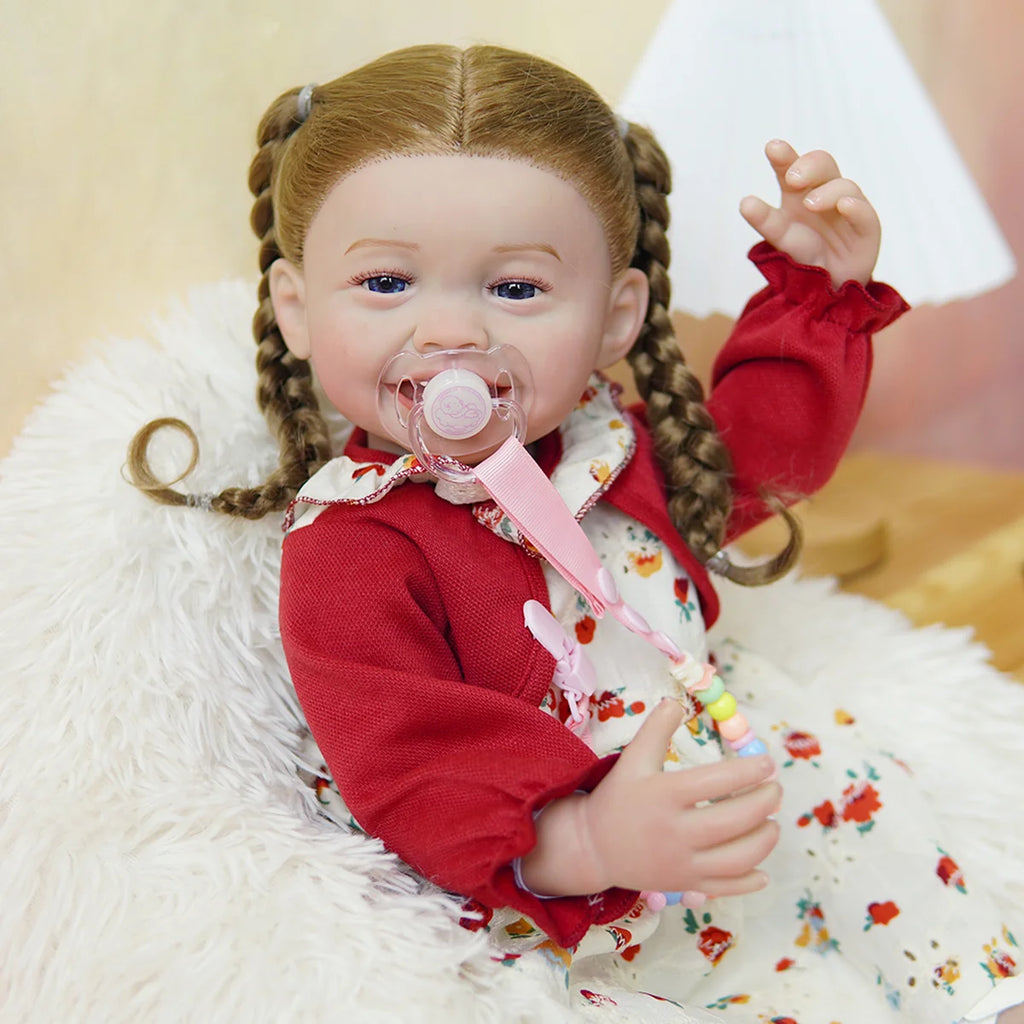 Boneca Bebê Reborn Realista 55cm Original Kit Acessórios Conjunto Roupa Mamadeira Chupeta Pelúcia Fralda Certidão