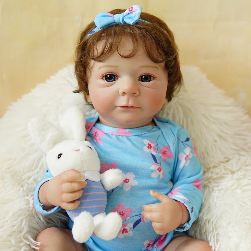Boneca Bebê Reborn Silicone Realista 48cm Original Kit Acessórios Conjunto Roupa Mamadeira Chupeta Pelúcia Fralda Certidão