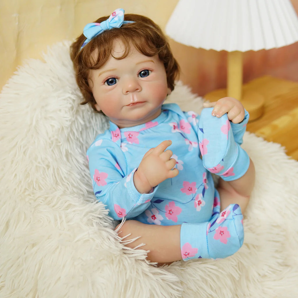 Boneca Bebê Reborn Silicone Realista 48cm Original Kit Acessórios Conjunto Roupa Mamadeira Chupeta Pelúcia Fralda Certidão