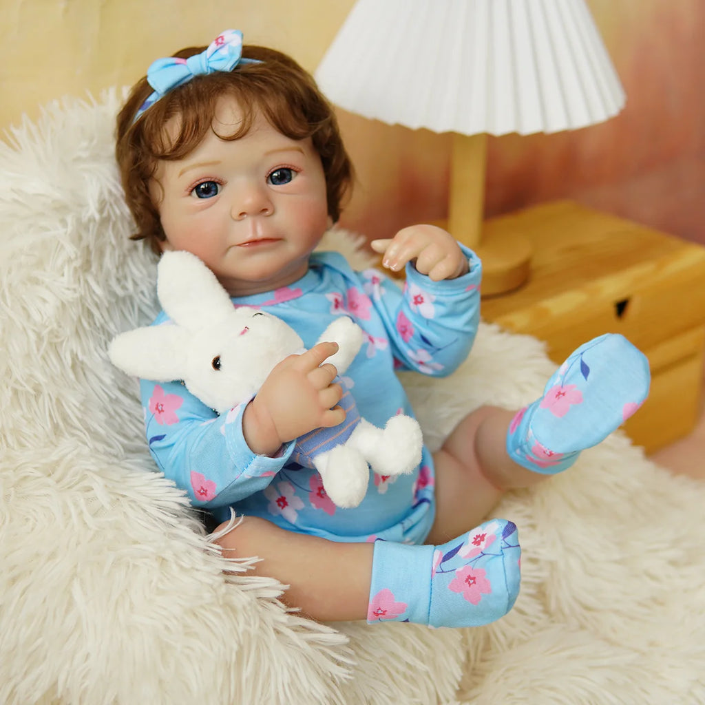 Boneca Bebê Reborn Silicone Realista 48cm Original Kit Acessórios Conjunto Roupa Mamadeira Chupeta Pelúcia Fralda Certidão