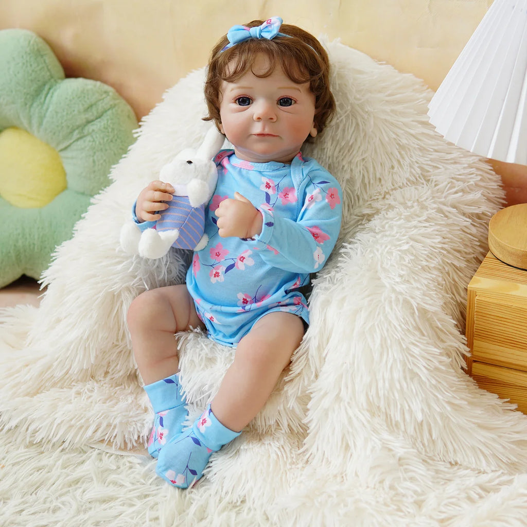 Boneca Bebê Reborn Silicone Realista 48cm Original Kit Acessórios Conjunto Roupa Mamadeira Chupeta Pelúcia Fralda Certidão