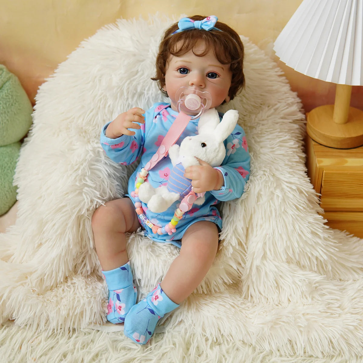 Boneca Bebê Reborn Silicone Realista 48cm Original Kit Acessórios Conjunto Roupa Mamadeira Chupeta Pelúcia Fralda Certidão