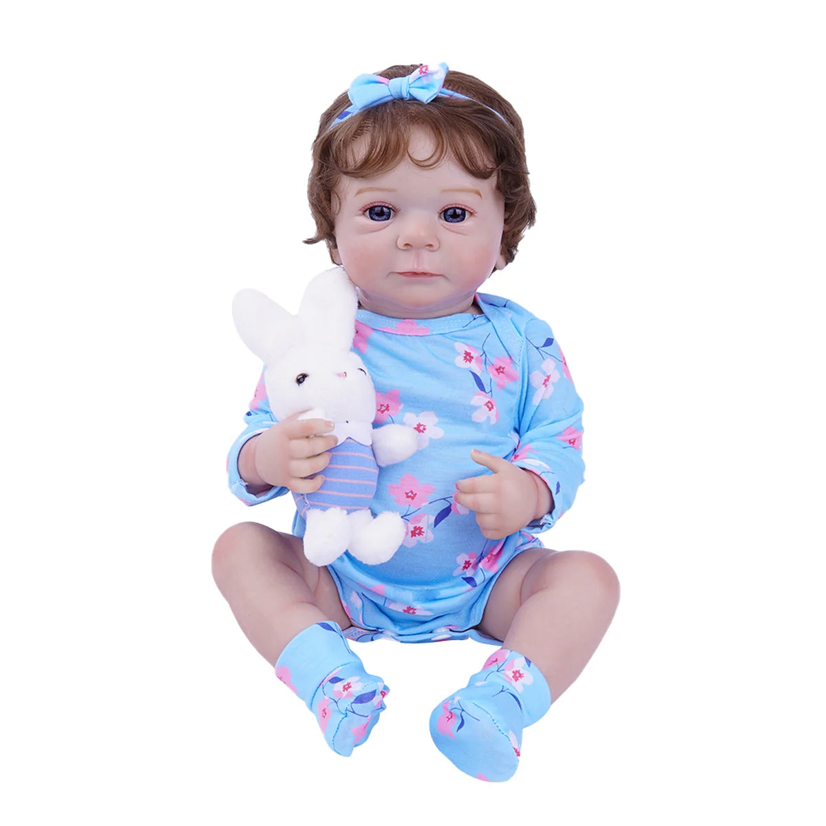 Boneca Bebê Reborn Silicone Realista 48cm Original Kit Acessórios Conjunto Roupa Mamadeira Chupeta Pelúcia Fralda Certidão