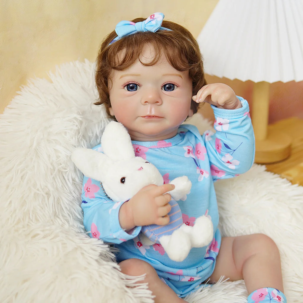 Boneca Bebê Reborn Silicone Realista 48cm Original Kit Acessórios Conjunto Roupa Mamadeira Chupeta Pelúcia Fralda Certidão