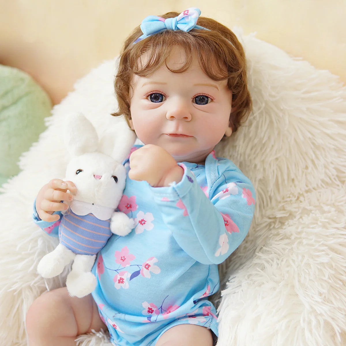 Boneca Bebê Reborn Silicone Realista 48cm Original Kit Acessórios Conjunto Roupa Mamadeira Chupeta Pelúcia Fralda Certidão