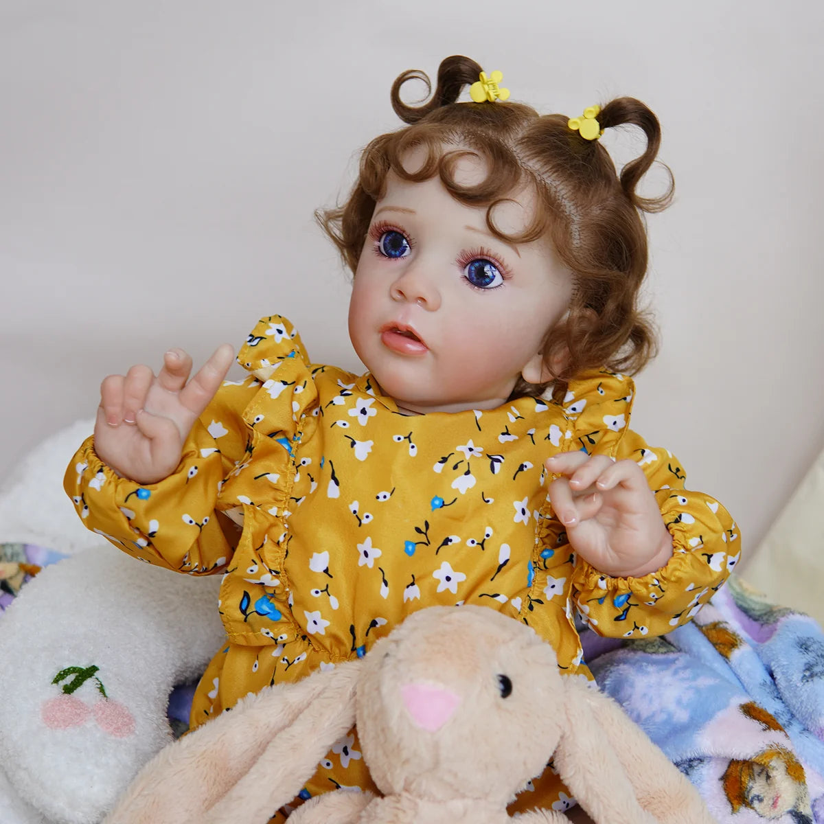 Boneca Bebê Reborn Silicone Realista 55cm Conjunto de Roupa Mamadeira Chupeta Brastoy