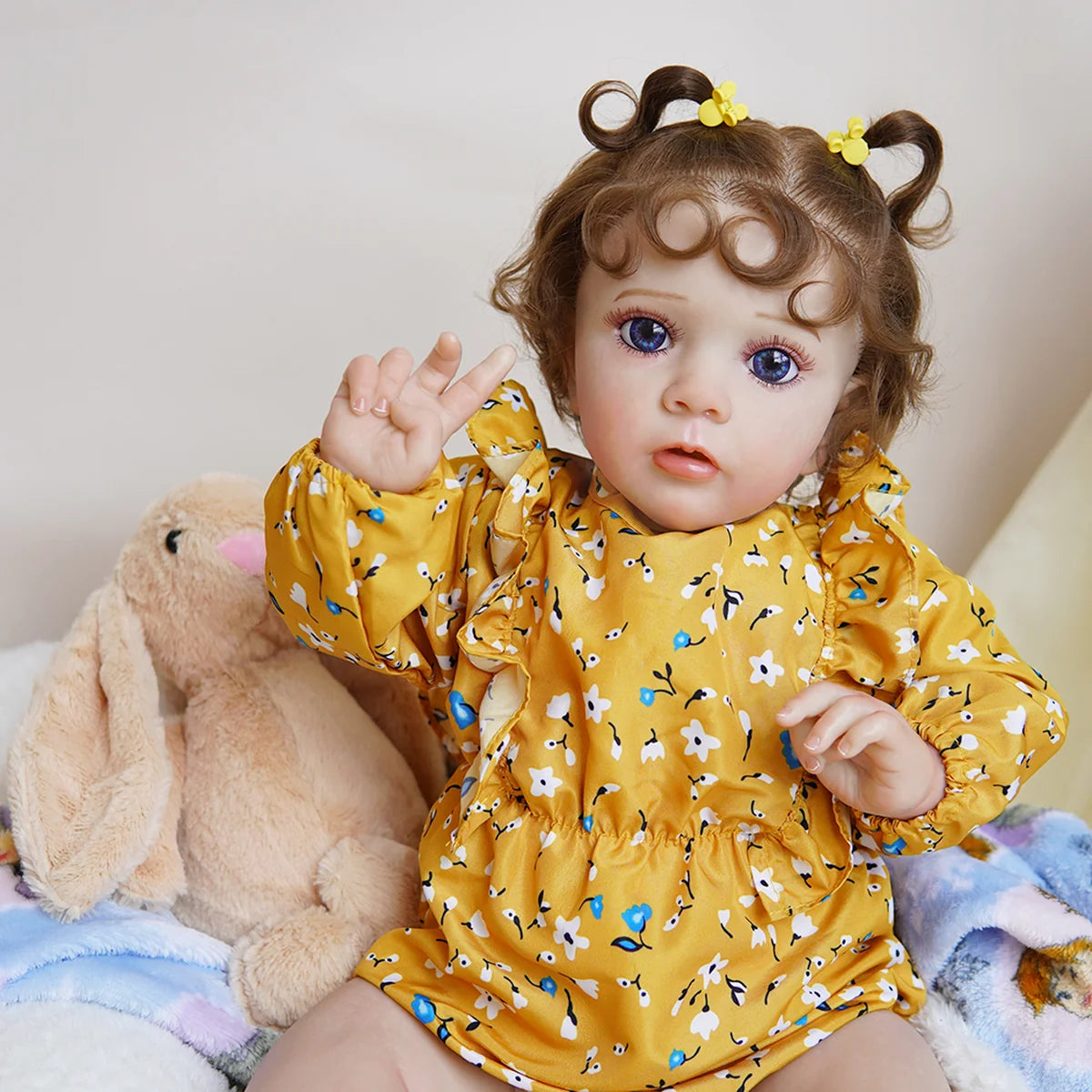 Boneca Bebê Reborn Silicone Realista 55cm Conjunto de Roupa Mamadeira Chupeta Brastoy