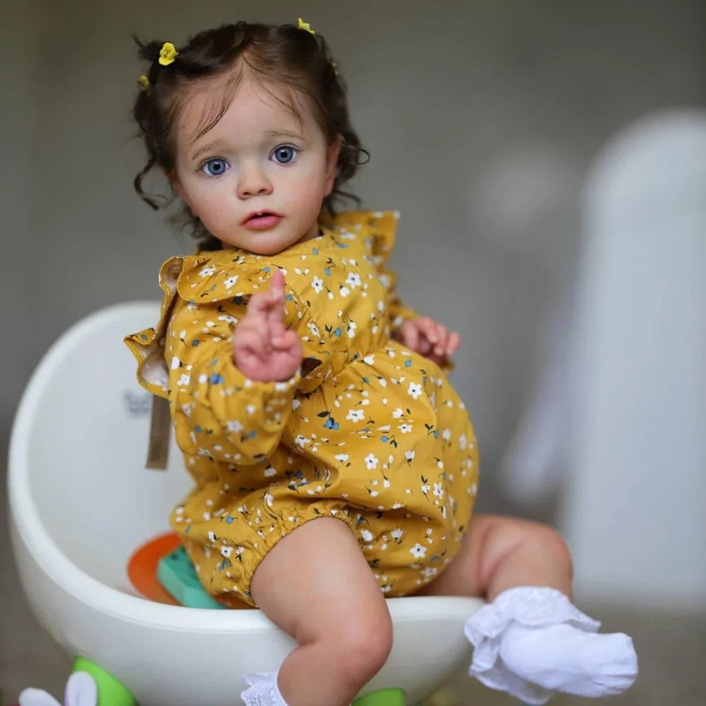 Boneca Bebê Reborn Silicone Realista 55cm Conjunto de Roupa Mamadeira Chupeta Brastoy