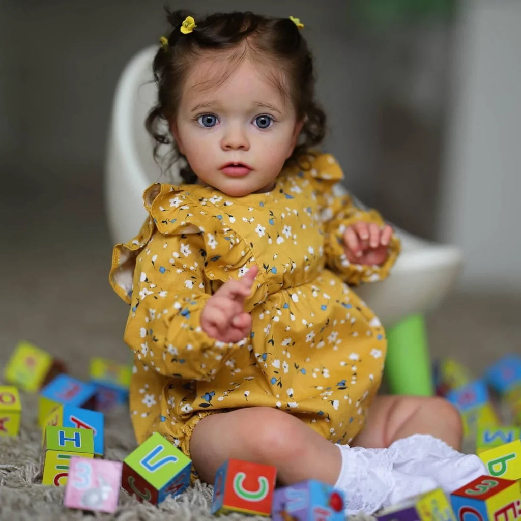 Boneca Bebê Reborn Silicone Realista 55cm Conjunto de Roupa Mamadeira Chupeta Brastoy