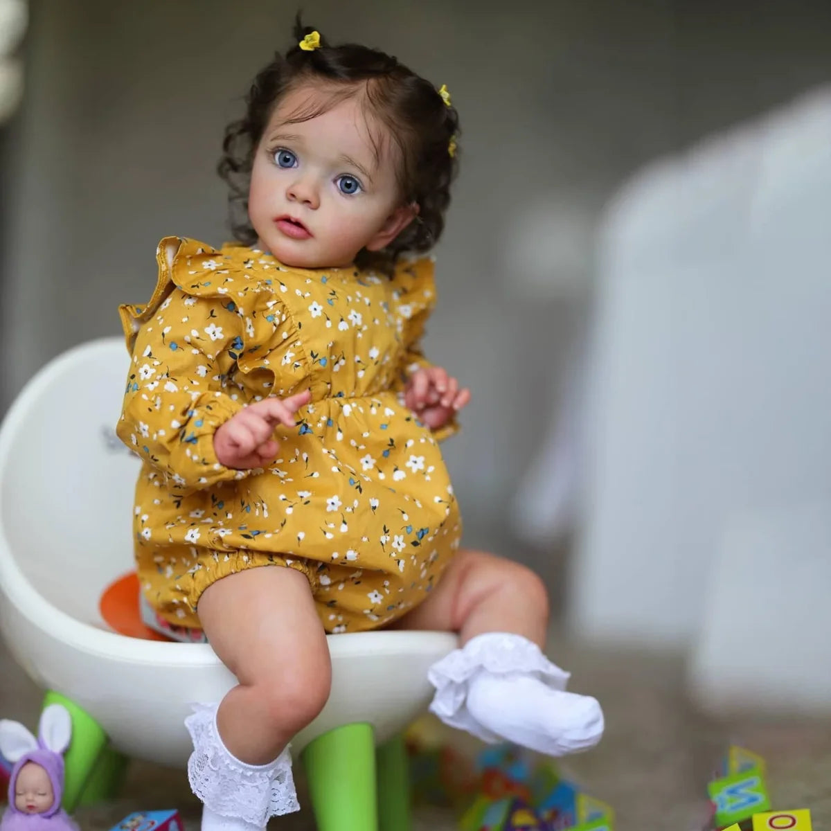 Boneca Bebê Reborn Silicone Realista 55cm Conjunto de Roupa Mamadeira Chupeta Brastoy