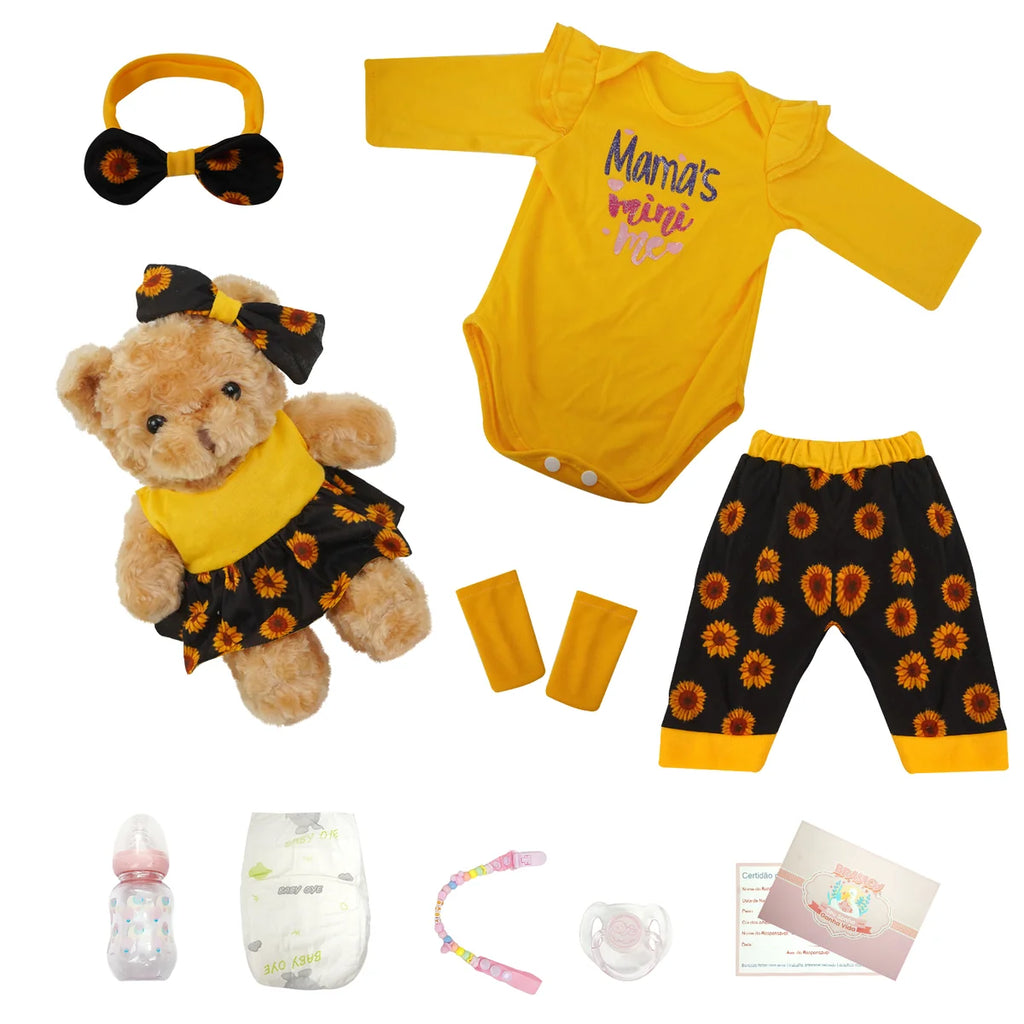 Boneca Bebê Reborn Negra Brastoy Silicone Realista 48cm Kit Acessórios Conjunto Roupa Mamadeira Chupeta Pelúcia Fralda Certidão