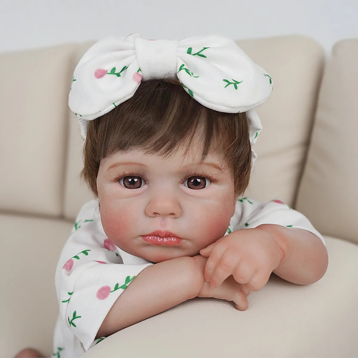 Boneca Bebê Reborn Silicone Realista 48cm Original Kit Acessórios Conjunto Roupa Mamadeira Chupeta Pelúcia Fralda Certidão