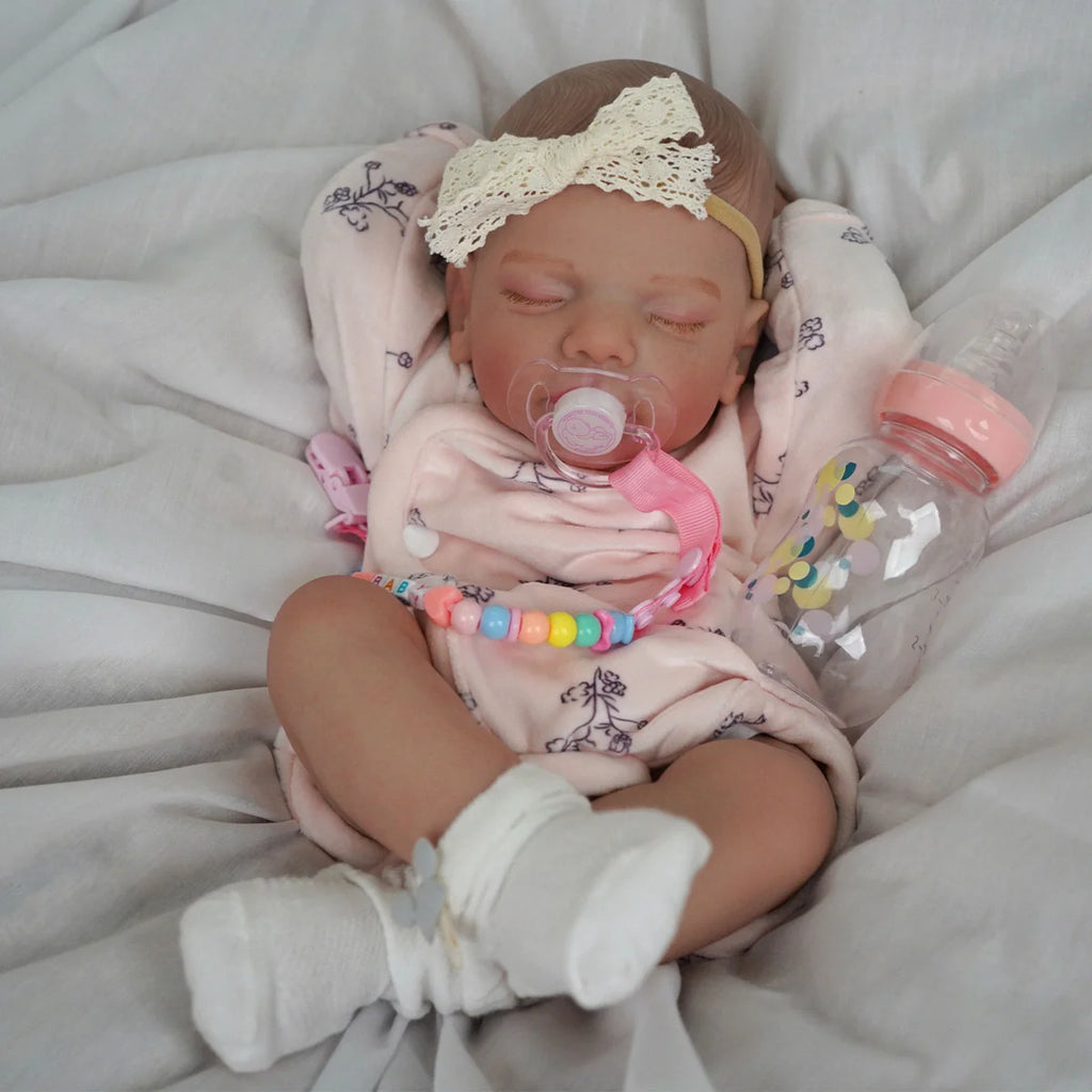 Boneca Bebê Reborn Silicone Realista 48cm Original Kit Acessórios Conjunto Roupa Mamadeira Chupeta Pelúcia Fralda Certidão