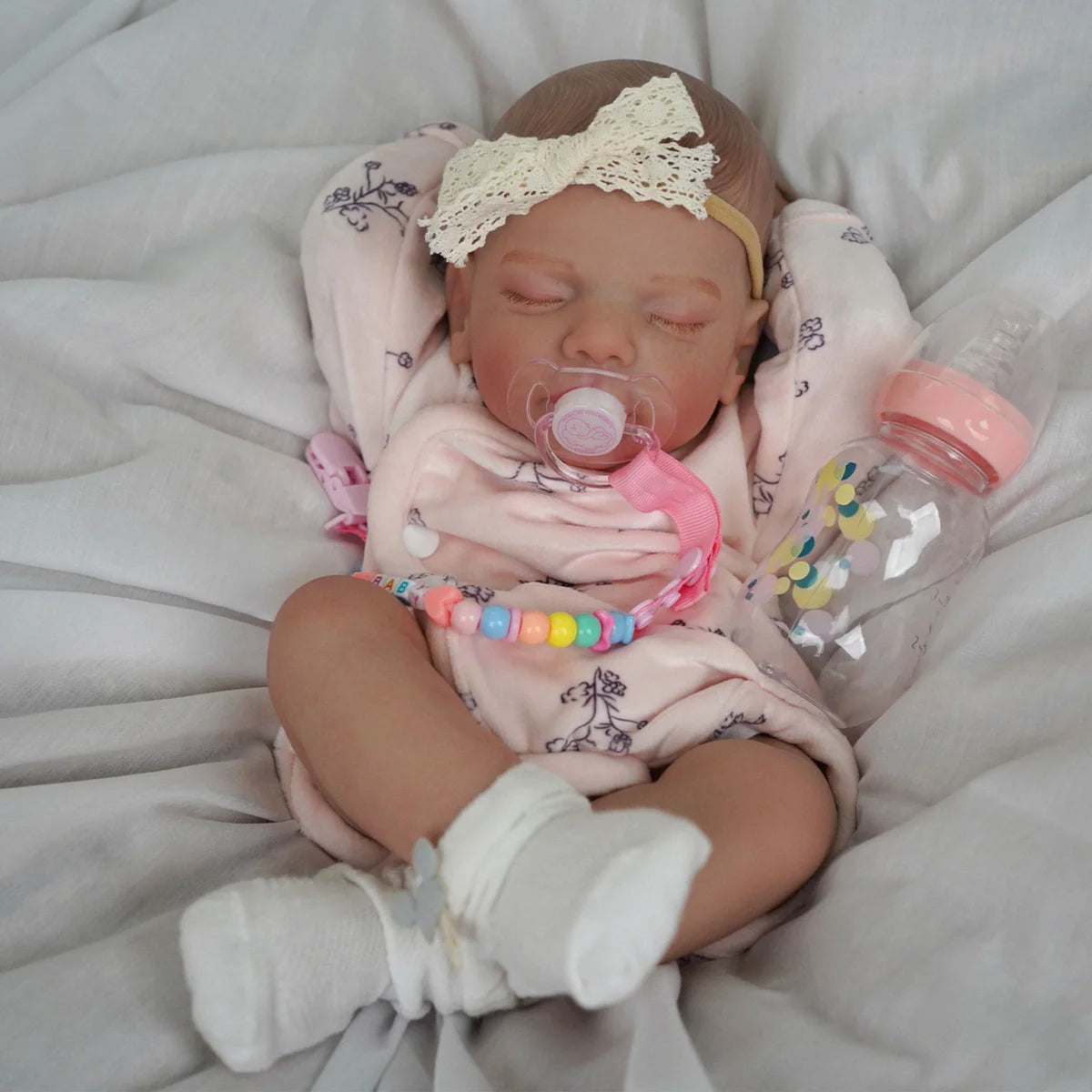 Boneca Bebê Reborn Silicone Realista 48cm Original Kit Acessórios Conjunto Roupa Mamadeira Chupeta Pelúcia Fralda Certidão