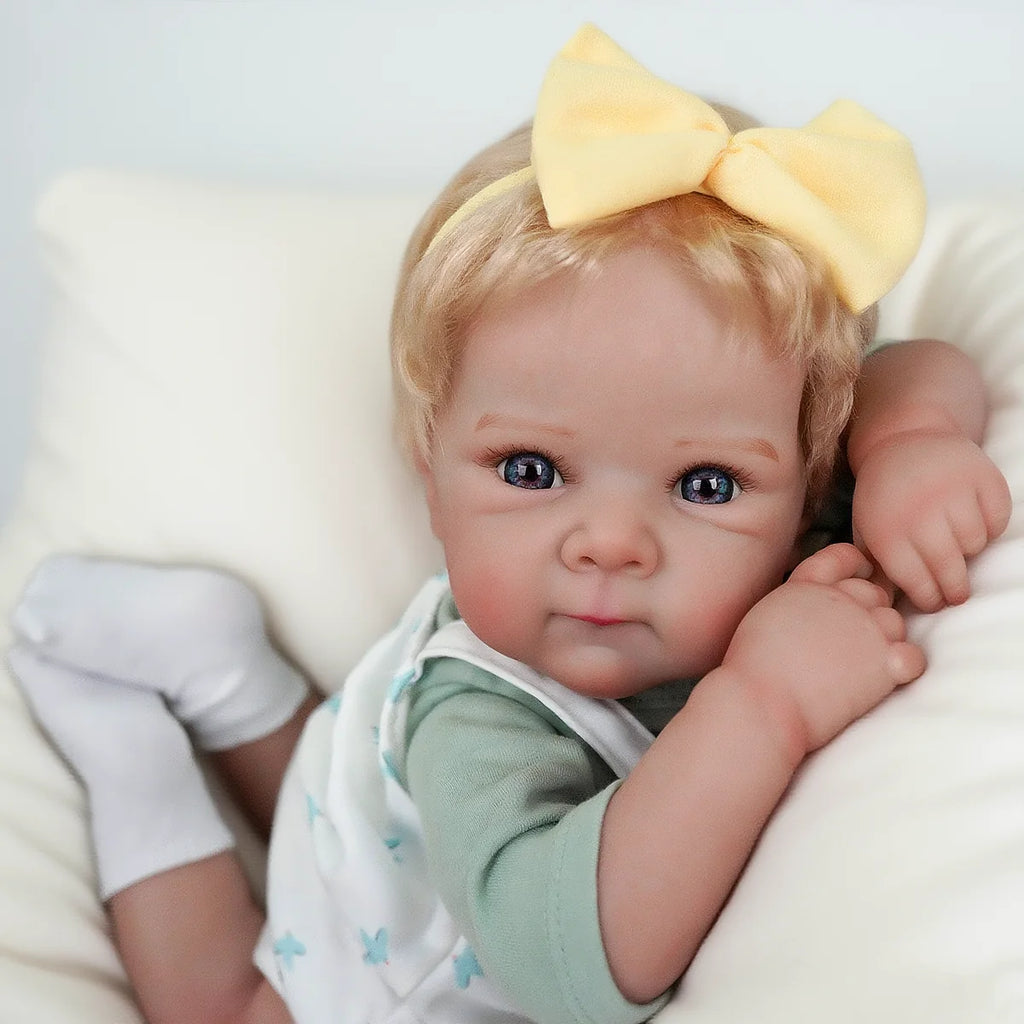 Boneca Bebê Reborn Silicone Realista 48cm Original Kit Acessórios Conjunto Roupa Mamadeira Chupeta Pelúcia Fralda Certidão