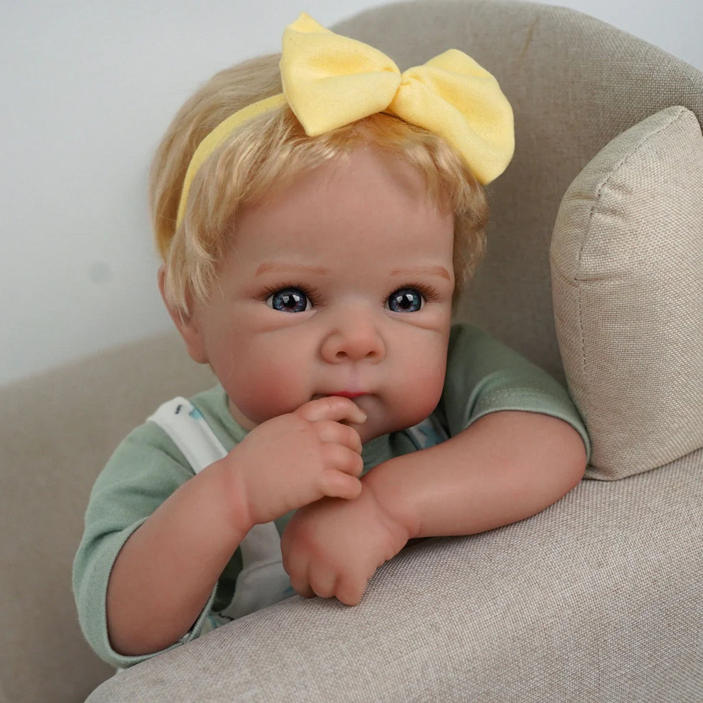 Boneca Bebê Reborn Silicone Realista 48cm Original Kit Acessórios Conjunto Roupa Mamadeira Chupeta Pelúcia Fralda Certidão