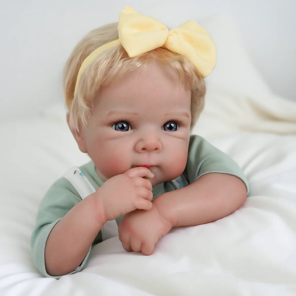 Boneca Bebê Reborn Silicone Realista 48cm Original Kit Acessórios Conjunto Roupa Mamadeira Chupeta Pelúcia Fralda Certidão