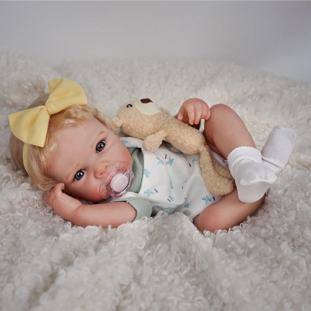 Boneca Bebê Reborn Silicone Realista 48cm Original Kit Acessórios Conjunto Roupa Mamadeira Chupeta Pelúcia Fralda Certidão