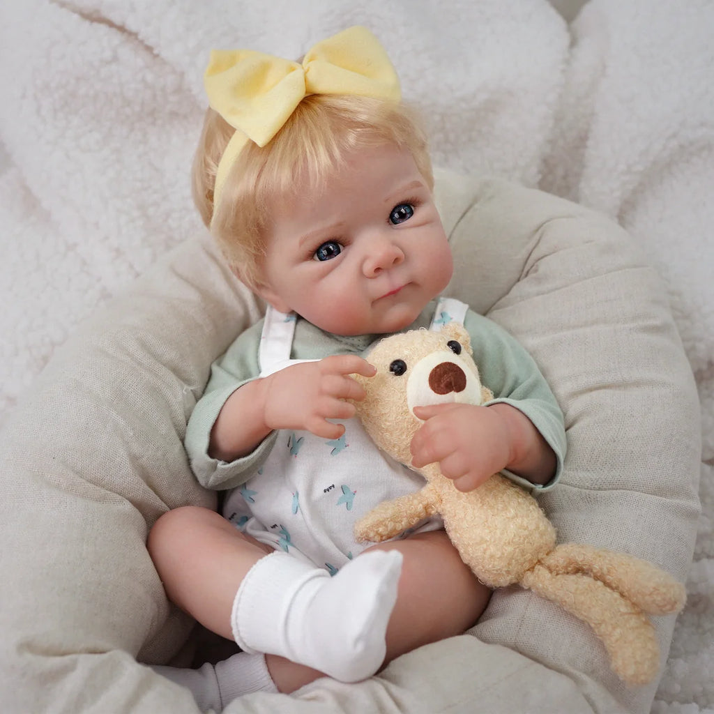 Boneca Bebê Reborn Silicone Realista 48cm Original Kit Acessórios Conjunto Roupa Mamadeira Chupeta Pelúcia Fralda Certidão