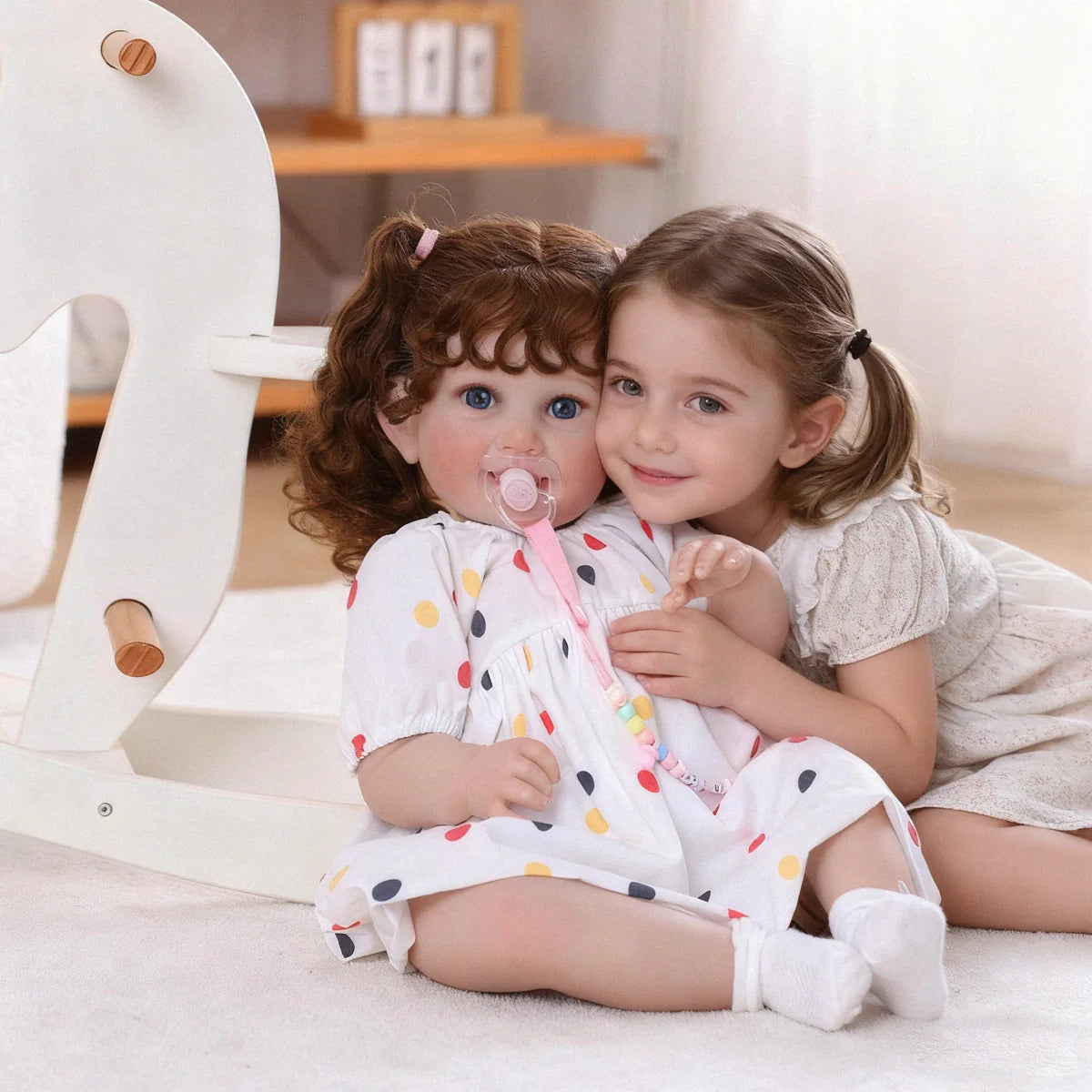 Boneca Bebê Reborn Menina 60cm Corpo De Pano Com Olho Azul
