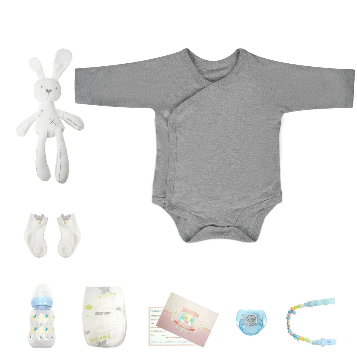 Bebê Reborn Boneco Corpo de silicone Pode Dar Banho 60cm Conjunto de Roupa Chupeta Mamadeira Certidão Fralda e Pelúcia Brastoy