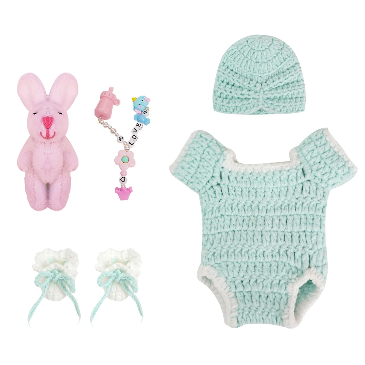Boneca Bebê Reborn Brastoy Realista Silicone 20cm Conjunto de Roupa Mamadeira e Pelúcia Pode Dar Banho Roupa
