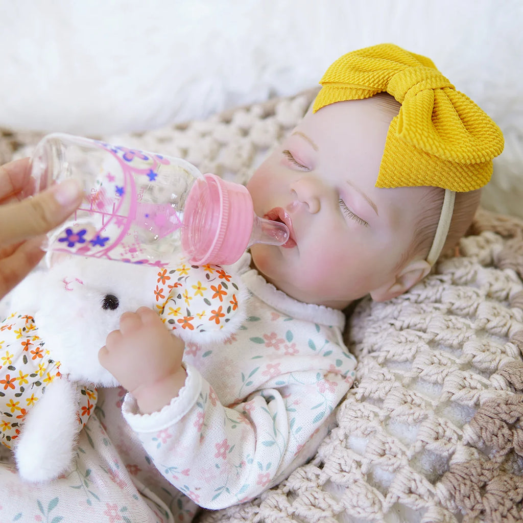 Boneca Bebê Reborn Brastoy Silicone Realista 48cm Kit Acessórios Conjunto Roupa Mamadeira Chupeta Pelúcia Fralda Certidão