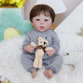 Boneco Bebê Reborn Brastoy Silicone Realista 48cm Kit Acessórios Conjunto Roupa Mamadeira Chupeta Pelúcia Fralda Certidão